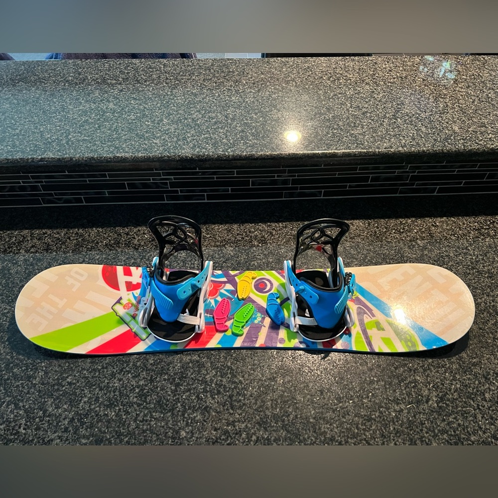 Youth 90cm Rossignol snowboard and bindings